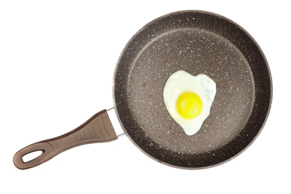 Fried Egg Non Stick Frying Pan Isolated White Royalty Free Stock Images