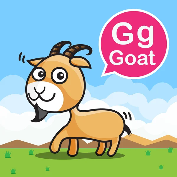 G Keçi renkli karikatür ve alfabe çocuklar için vecto öğrenme