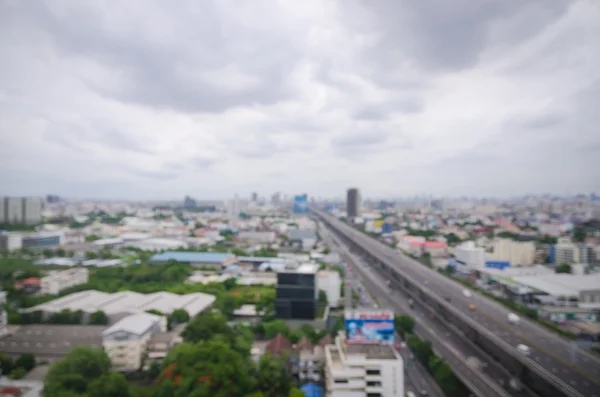 Rozmyte poza ostrości cityscape widok na Bangkok Tajlandia — Zdjęcie stockowe