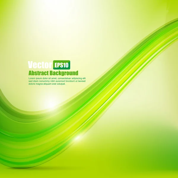 Fondo abstracto Ligth green curve and wave element vector il — Vector de stock