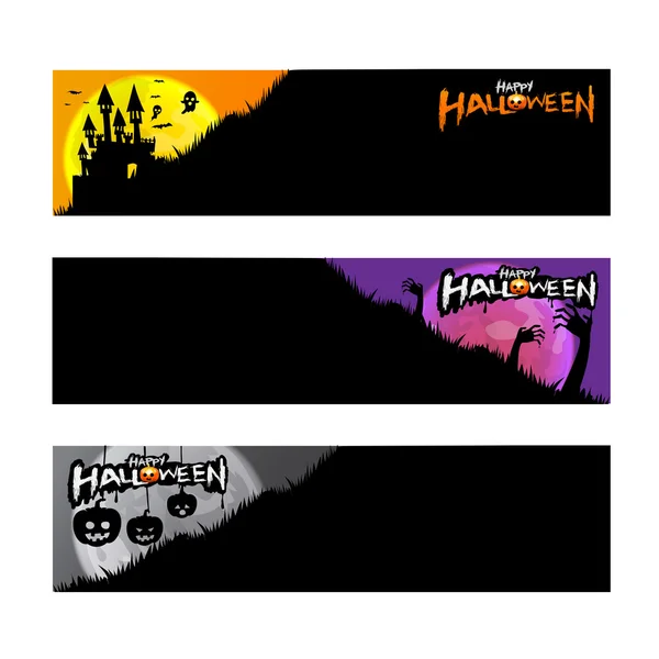 Feliz festa de Halloween caligrafia banner no fundo branco vec — Vetor de Stock