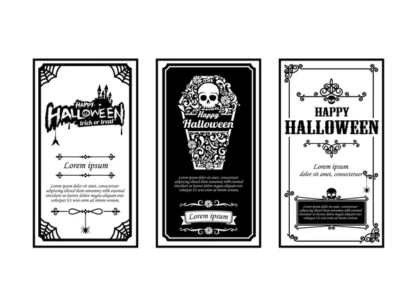 Cartão de Halloween clássico e estilo vintage elemento de design vetor i —  Vetores de Stock