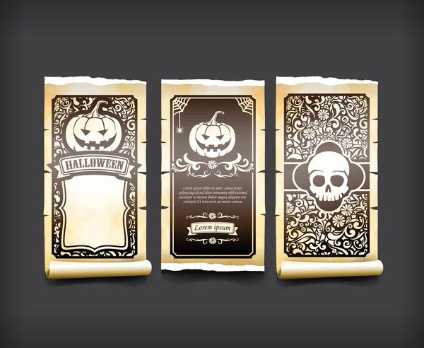 Cartão de Halloween clássico e estilo vintage elemento de design vetor i — Vetor de Stock