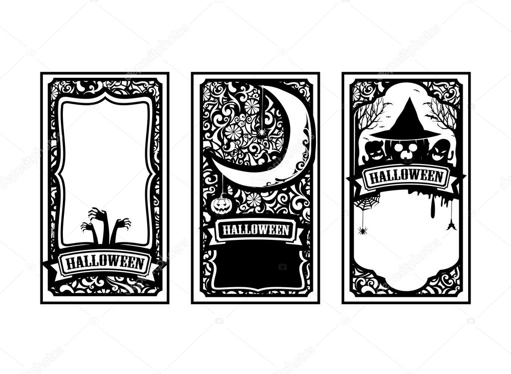 Halloween card classic and vintage style design element vector i