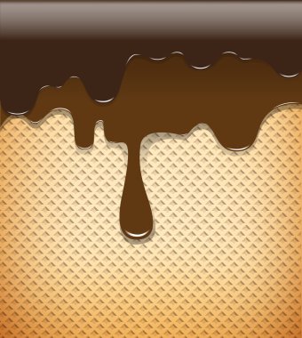 Çikolata kremalı gofret arka plan vektör Hüseyin üzerinde dökme