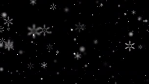 Abstrakcyjne Tło Płatek Śniegu Spada Obchody Bożego Narodzenia Dekoracji Śnieg — Wideo stockowe