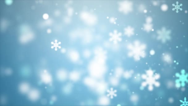 Fondo Abstracto Copo Nieve Que Cae Para Celebración Navidad Decoración — Vídeos de Stock