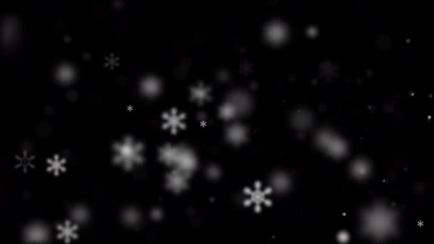 Fondo Abstracto Copo Nieve Que Cae Para Celebración Navidad Decoración — Vídeo de stock