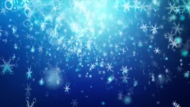 Fondo Abstracto Copo Nieve Que Cae Para Celebración Navidad Decoración — Vídeos de Stock