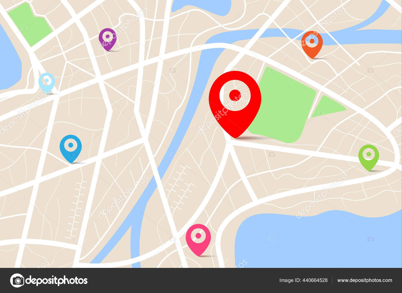 목적지 거리와 블랭크 Gps 일러스트 스톡 벡터 - ©thekaikoroez 440664528, image size:1600x1167