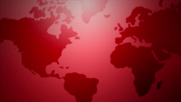 Abstraktní Pozadí Pohybující Rozmazaná Mapa Světa Mřížkou Pro Kybernetický Futuristický — Stock video