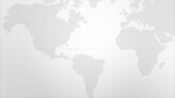 Абстрактный Фон Движется Размытая Карта Мира Сеткой Кибер Футуристической Концепции — стоковое видео