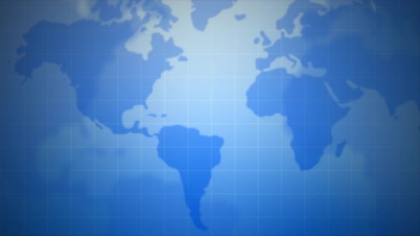 Resumen Fondo Movimiento Mapa Del Mundo Borroso Con Cuadrícula Para — Vídeo de stock