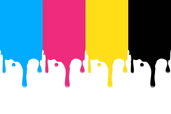 Cmyk Color Agua Salpicadura Elemento Diseño Fondo Blanco Tinta Salpicadura — Archivo Imágenes Vectoriales