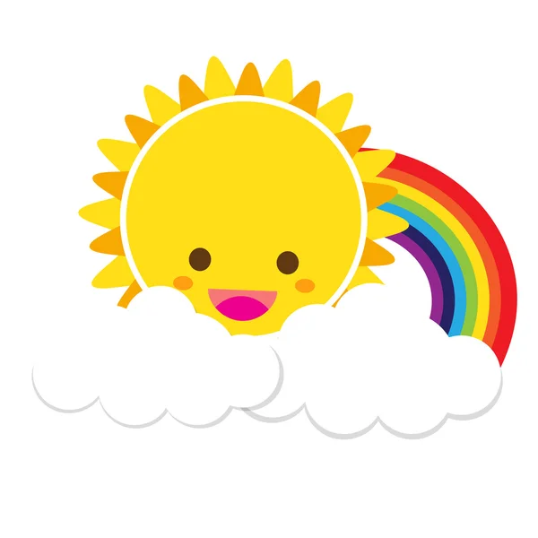 Sonne Regenbogen und Wolke 002 — Stockvektor