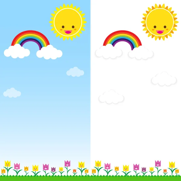 Sol arco iris y nube 001 — Vector de stock