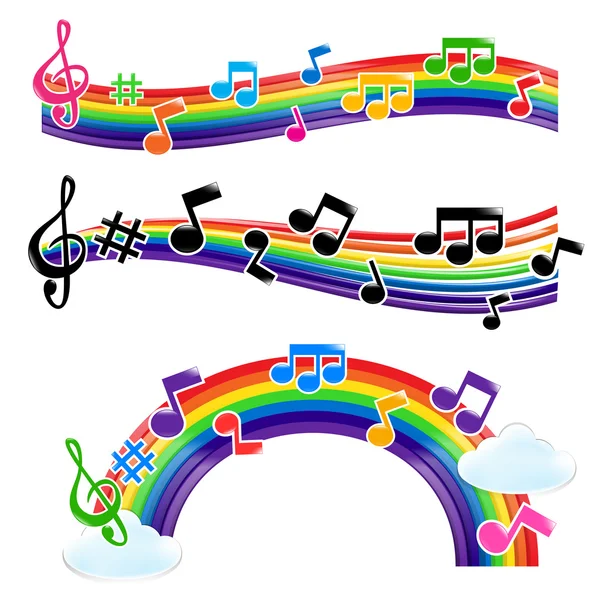 Regenboog muziek 001 — Stockvector