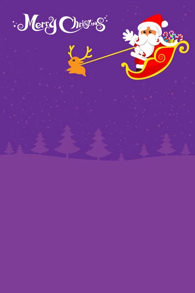 021-Joyeux Noël Père Noël et fond de nuit — Image vectorielle