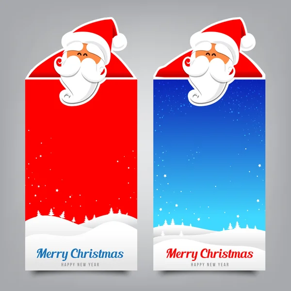 030-vidám karácsonyi banner üdvözlőlap 004 gyűjteménye — Stock Vector