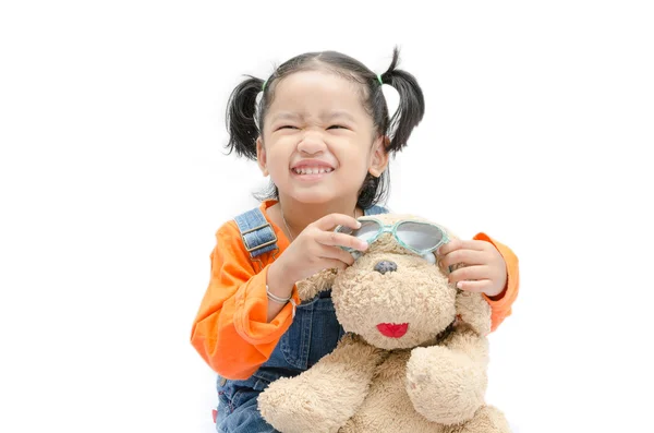 Isolé portrait asiatique bébé fille — Photo