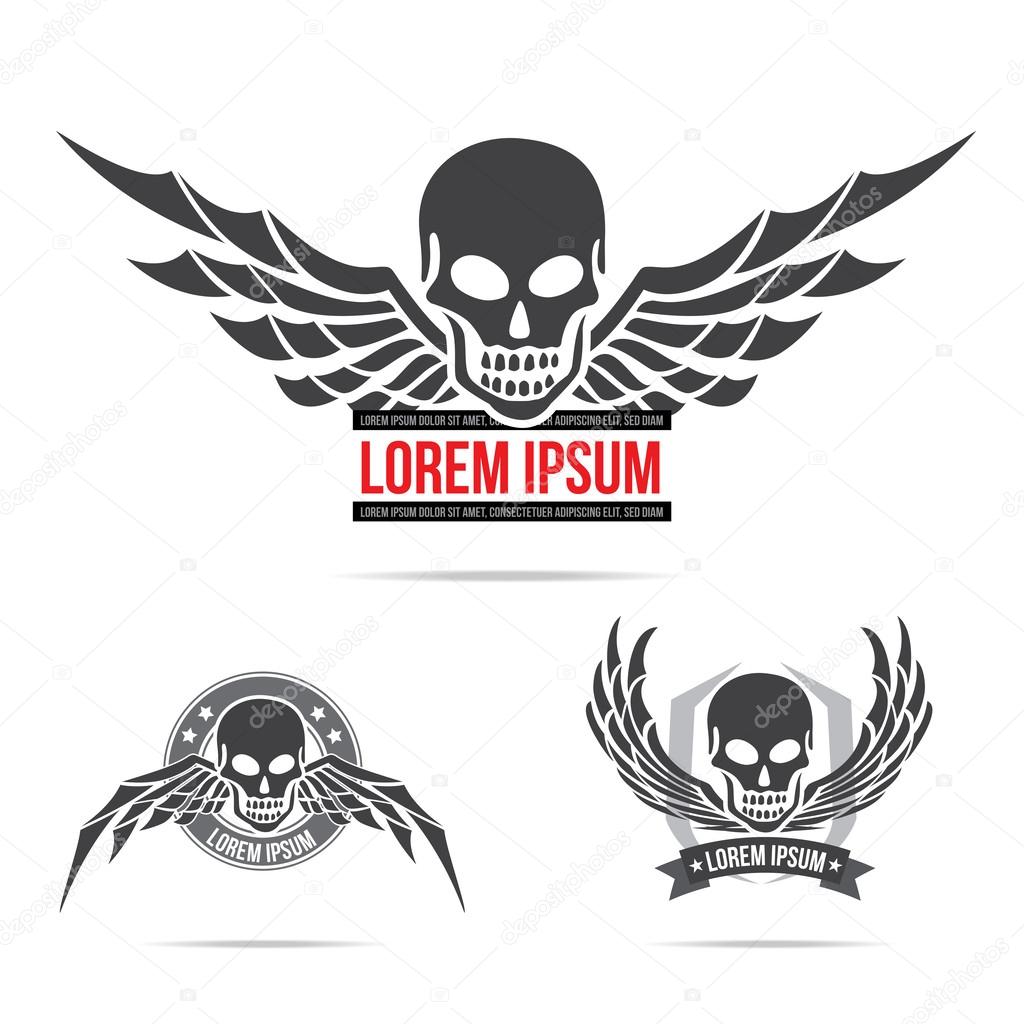 Logo Tengkorak Sayap Stok Vektor Ilustrasi Logo Tengkorak Sayap Bebas Royalti Depositphotos