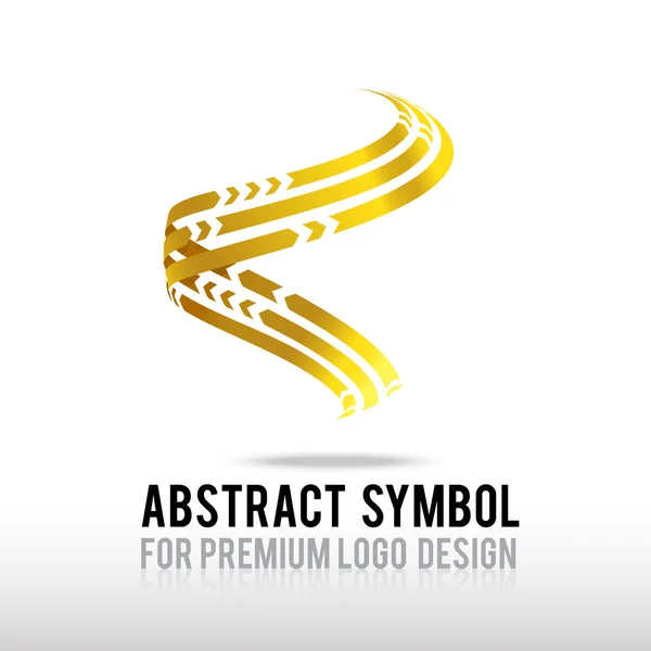 Abstrato prémio ouro e símbolo logotipo espiral — Vetor de Stock