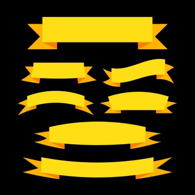 Siyah arka plan üzerine düz stil sarı şerit