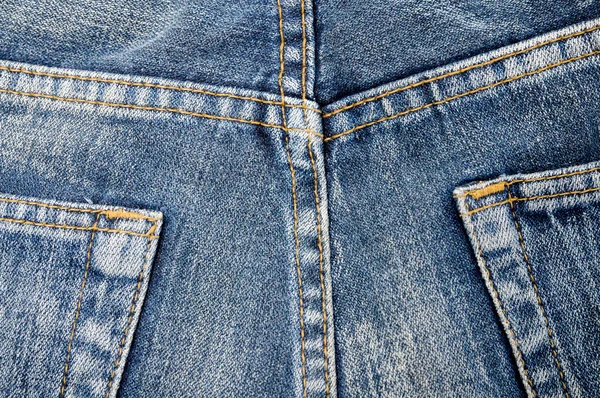 Nahaufnahme Jeanstasche Rückseite der Hose — Stockfoto