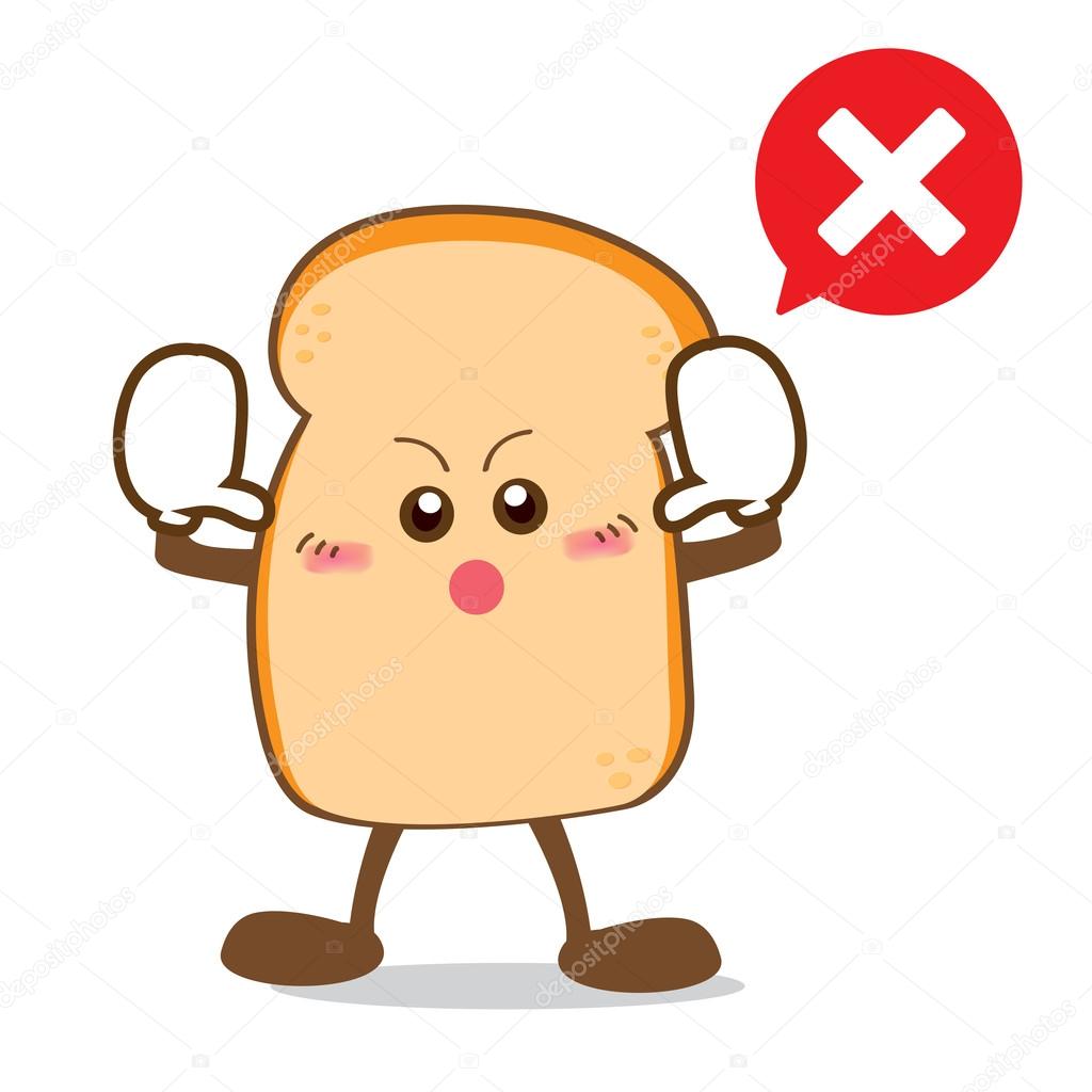 Bread-10 Isolated happy smile Stop action Slice of bread cartoon Stock  Vector Image by ©thekaikoroez #66990013