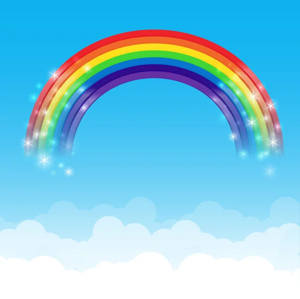 Rainbow cloud and sky background 002 — Stock Vector