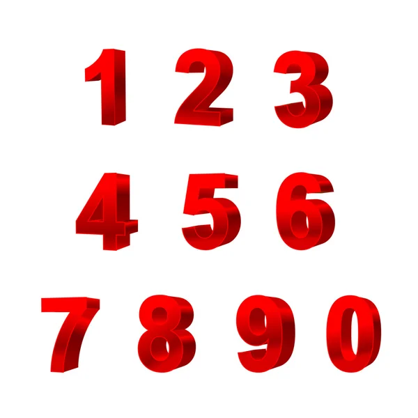 Коллекция чисел, изолированных на белом фоне 3D — стоковый вектор