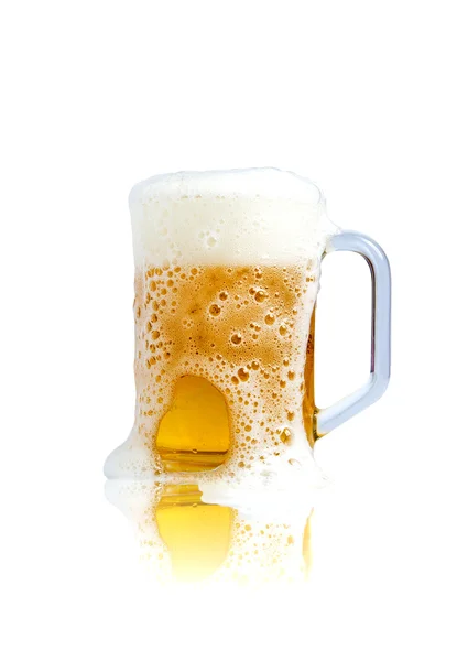 Isolated beer in glass mug on white background — Stock Photo, Image