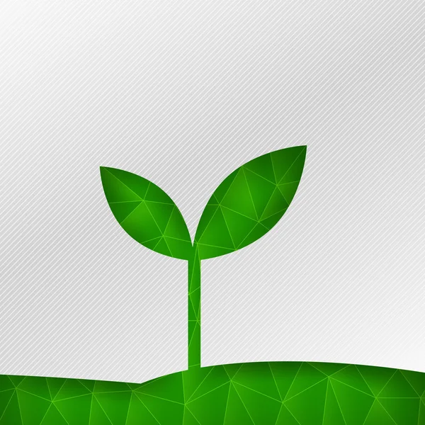 Abstracte achtergrond ecologie concept - groene veelhoek element — Stockvector