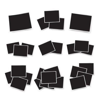 Empty blank photo frame on the white background