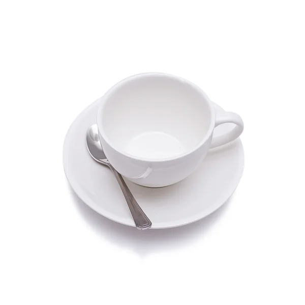Изолированный белый кофе чашки на белом фоне — стоковое фото