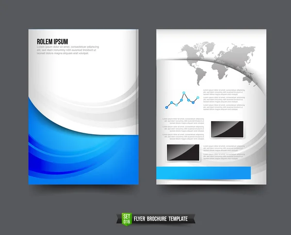 Flyer Brochure achtergrond templated 016 geglobaliseerde wereld map-element — Stockvector