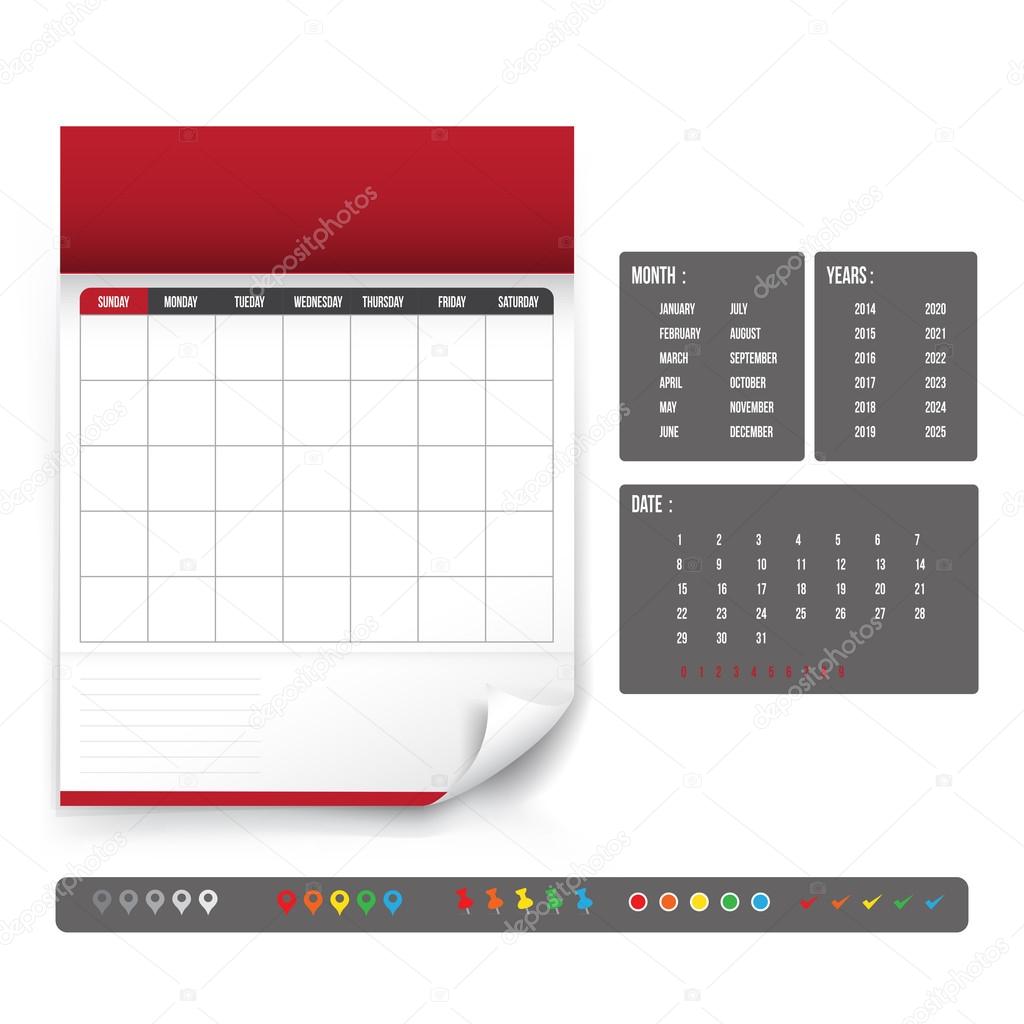 Blank Calendar for planning template
