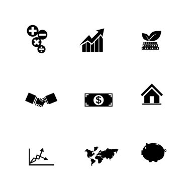 Beyaz zemin üzerine 007 izole iş simge kümesi