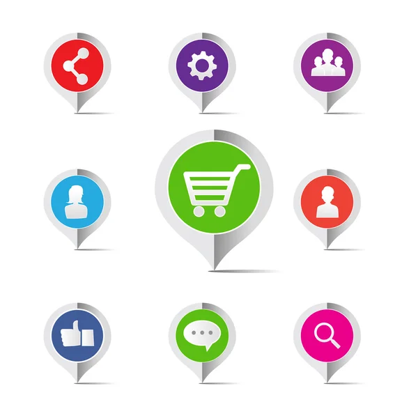 Shopping cart social network marketing concept icon - vector ill — Stock Vector