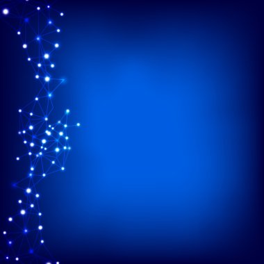 Abstract technology background line and glow dot element vector 