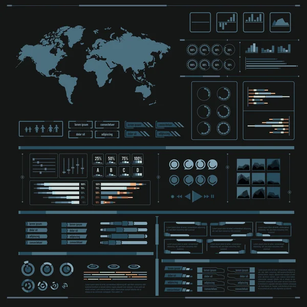 Elemento de diseño gráfico para infografía, barra mundial porcentaje vec — Vector de stock