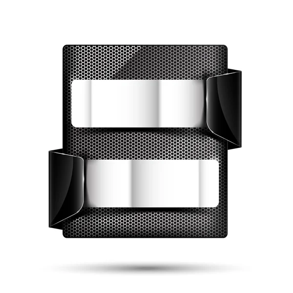 Set of metal chrome banner on white background vector illustrati — Stockvector