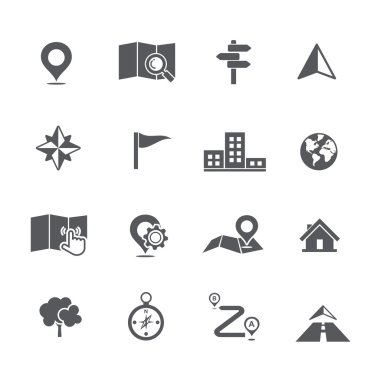 Set of map navigation icon vector illustration