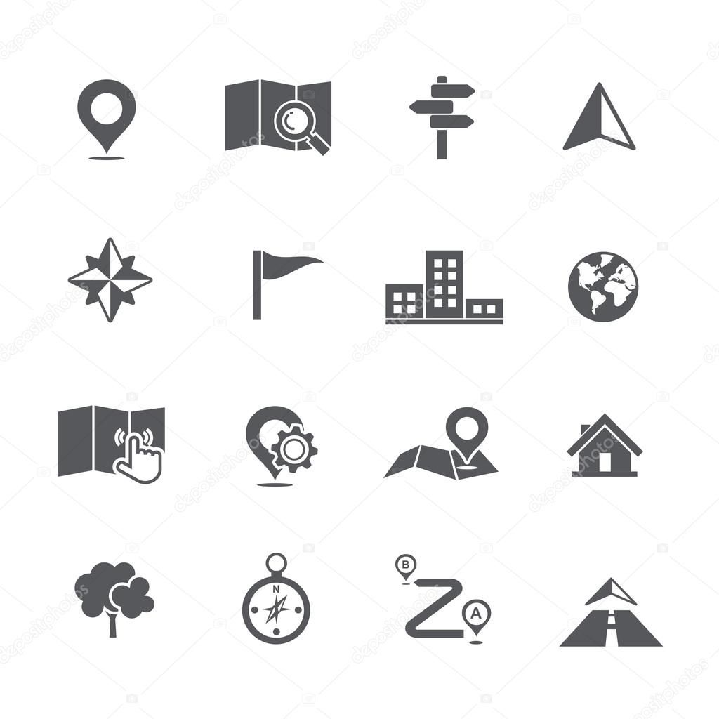 Set of map navigation icon vector illustration