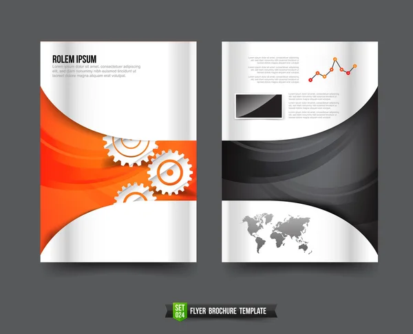 Флаєр брошура фон шаблонної 024 помаранчевий передач і глобального w — стоковий вектор