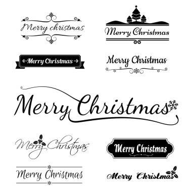 Beyaz arka plan üzerinde izole neşeli Noel hat metin