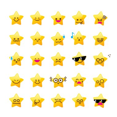Stars Feeling Emoji Stars Emoji SVG Collection Stars Cartoon Vector Clipart Works for Cricut Emoji Svg Files Bundle Emoji Vector