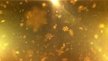 Noel ve Yeni Yıl kutlamaları için ışıl ışıl kar taneleri düşen soyut arka plan, şenlikli kış teması