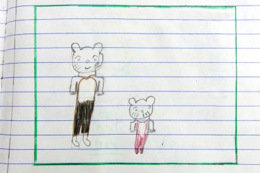 Çocuk Sanat kitap beyaz arka plan üzerinde çizim