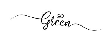 Basit harf git yeşil betik hat işareti siyah vektör rengi